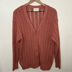 Wilfred Terracotta Open-Knit Cardigan